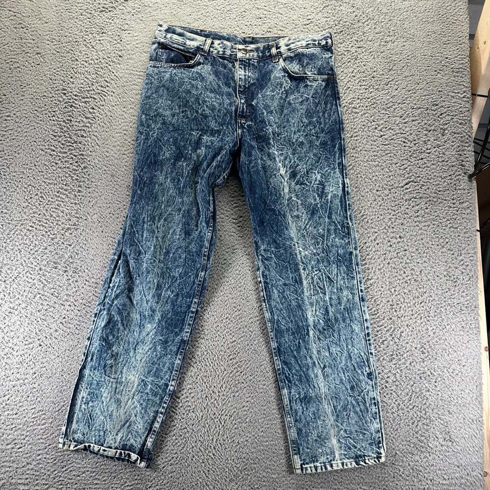 Vintage Hartwell Jeans Men's 36x31 Blue Cotton Denim Acid Wash Straight Workwear